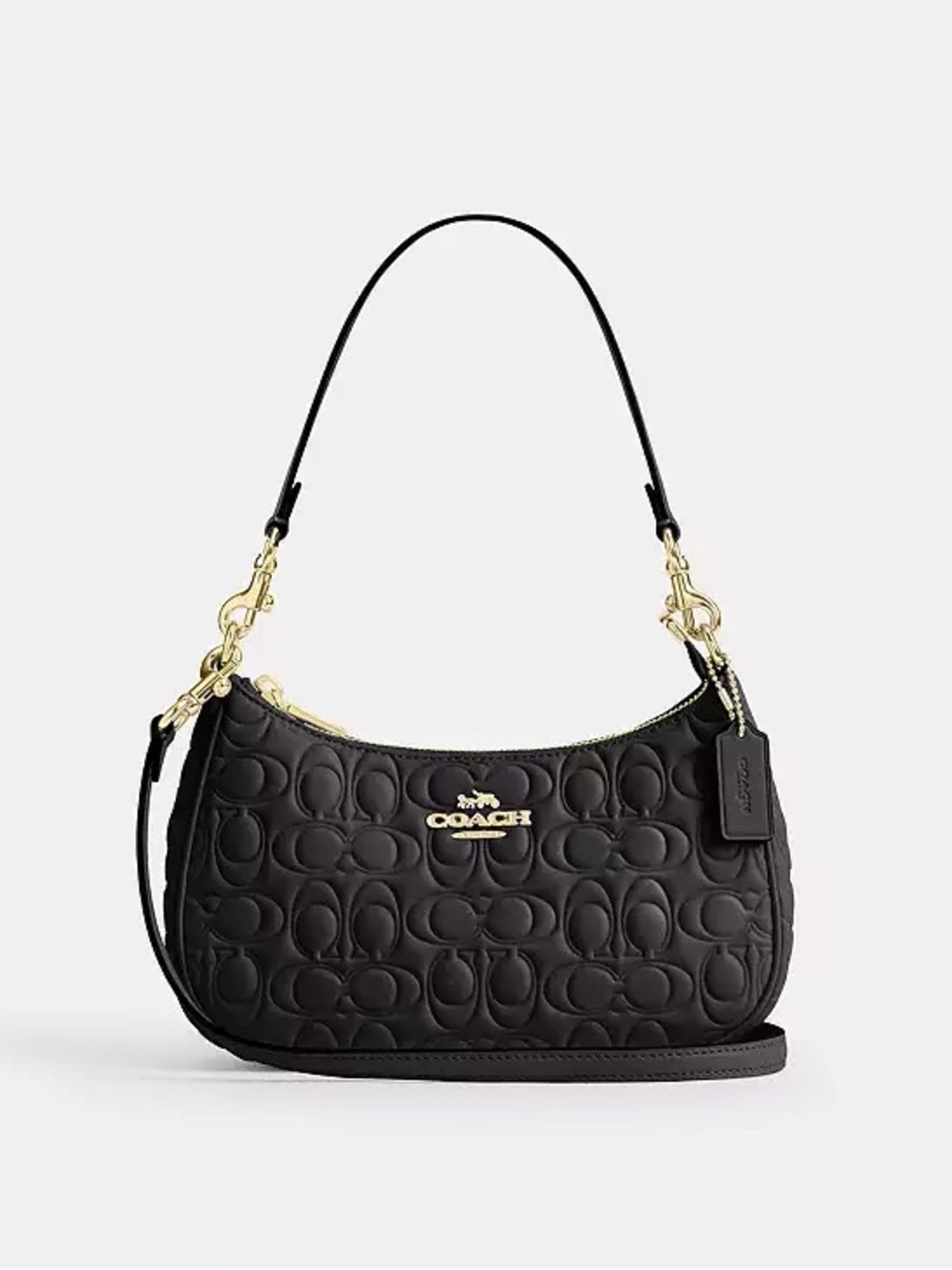 Coach Black Teri Shoulder Bag In Signature Leather